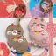 QEARY Fruit Kitty Access Card Holder, Maneki-neko Leather Fortune Cat Pendant Keyring, Tuxedo Cat Orange Flower Lovely Access Control Card Mặt dây chuyền Keyfob