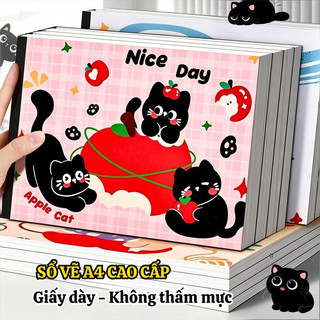Vở Vẽ Đóng Gáy Keo – Giấy A4 Dày 120gsm, Xé Rời Dễ Dàng, Sổ Vẽ Tranh Hoạt Hình, 30 Trang Màu Sắc Bắt Mắt