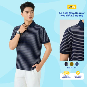 Áo Polo Nam Yody Regular Họa Tiết Kẻ Ngang MCPO25A375