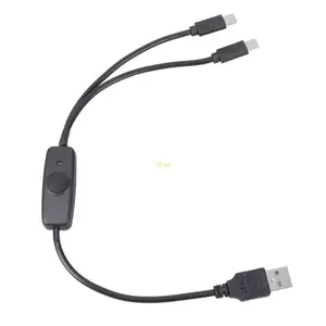 Btsg Cáp Đa USB C 2 Trong 1 Cáp Sạc Nhiều Loại C Bộ Chia Đôi Có Công Tắc Cổng USB A Sang Đôi USB C