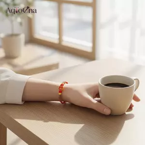 Vòng tay dây đỏ thủ công AqToCna cho Lu với bùa phước lành Trung Quốc để cân bằng tâm linh AqToCna