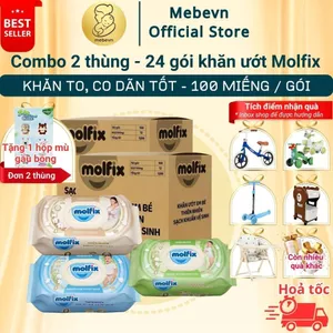 Combo 2 Thùng Khăn Giấy Ướt Molfix - Khăn Ướt Mềm Mại, Chính Hãng, Giá Tốt