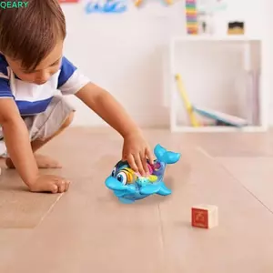 QEARY Sáng Lên Đồ Chơi Cá Heo, Nhạc Nhẹ Điện Cơ Khí Đồ Chơi Sinh Vật Biển, Đa Năng Lái Xe Chuyển Động LED Mô Phỏng Thực Tế Đồ Chơi Động Vật Biển Đồ Chơi Trẻ Em Đồ Chơi