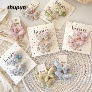 SHUPUN 2 Chiếc Kẹp Tóc Ngọt Ngào Cho Bé Gái, Mũ Buộc Tóc Trẻ Em Bướm Kẹp Tóc, Phụ Kiện Thêu Handmade Barrettes Hairgrips