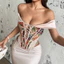 Ngoại Thương Nữ Quần Áo Niche Retro Pháp Jacquard Phong Cách Tòa Án Bọc Vú Xương Cá Vú Cotton Áo Vest Top