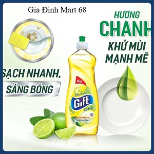 Nước Rửa Chén Bát Gift Hương Chanh 450g . Dung tích nhỏ gọn tiện lợi
