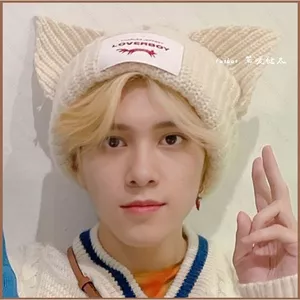 SQ11 NCT WayV HENDERY Mũ beanie mèo dành cho nữ Mũ dệt kim cho nam Mũ beanie cho trẻ em Phong cách thường ngày Unisex