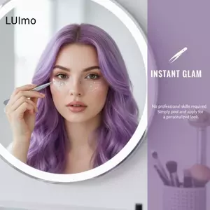 LUImo Face Body Holographic Glitter Freles Stiers Hình trái tim Hình xăm chống nước tạm thời cho bữa tiệc lễ hội Rave Phụ kiện trang điểm SBS
