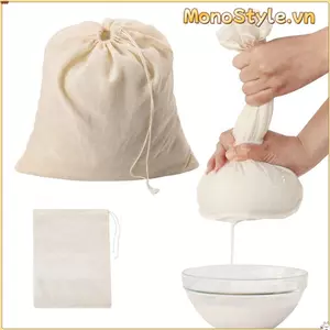 Túi lọc MONOSTYLE, Vải phô mai di động có thể tái sử dụng, Túi pha lạnh Trà Sữa chua Cà phê Hạt Túi sữa