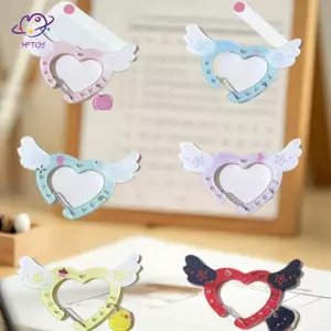 HFTOY Trái Tim Hình Đôi Cánh Carabiner Leo Núi Bule Acrylic Màu Kẹo Móc Khóa Mặt Dây Đa Năng Móc Khóa Móc Túi Treo ~