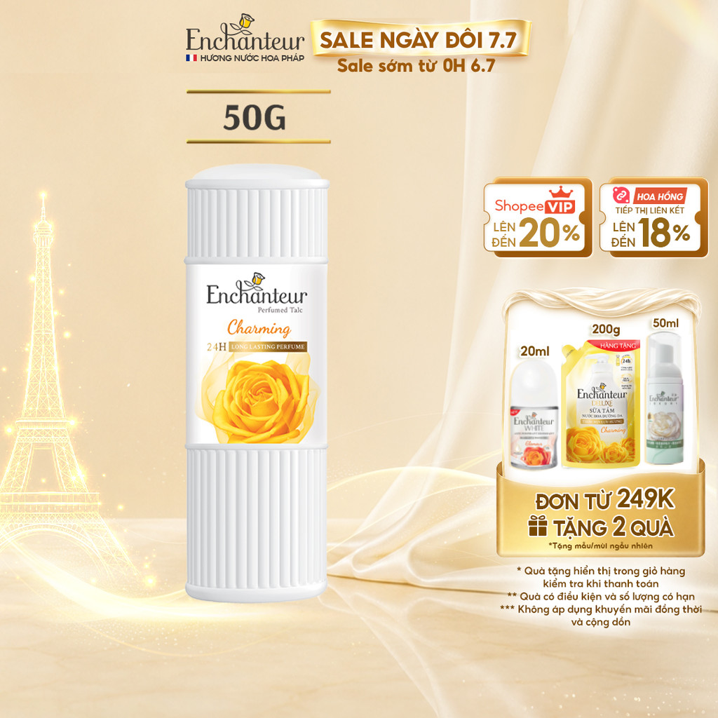 Phấn thơm hương nước hoa cao cấp Enchanteur Charming 50g