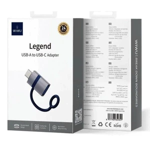 Đầu Chuyển Đổi OTG Wiwu Wi-C052 USB-A Sang USB-C Cao Cấp -Adapter Truyền Dữ Liệu Sạc Nhanh Vỏ Nhôm Cho Điện Thoại Laptop