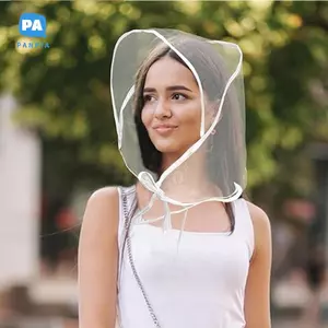 Mũ mưa chống nước có thể tái sử dụng rõ ràng Vành rộng thời trang trong suốt dành cho nữ Chụp ảnh Du lịch ngoài trời VN