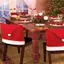 Vỏ bọc ghế ông già Noel Giáng sinh đáng yêu Viền trắng mềm Pompom 1 / 4 / 6 / 8 / 12 Cái dành cho trẻ em Trang trí tiệc tại nhà theo chủ đề Giáng sinh VN
