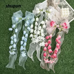 SHUPUN Nơ Mỏ Vịt Kẹp Tóc, Voan Nơ Mũ Kẹp Tóc, Quà Tặng Ngọt Ngào Hoa Tua Rua Nơ Barrettes Bé Gái