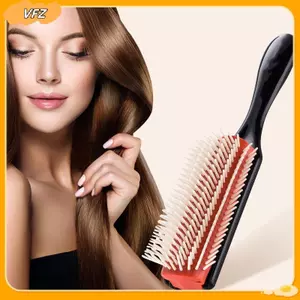 VFZ 9 vòng Detangling Hair Brush Detangler Hairbrush Máy mát xa da đầu thẳng xoăn ướt DIY Hairb Brush Louislifecool
