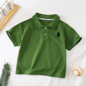 Trẻ Em POLO Áo Sơ Mi Tay Ngắn Mùa Hè Bé Trai Ve Áo Cotton Áo Thun Bé Trai Mùa Hè Thêu Nửa Tay Bé Thường Ngày Top ZD8N