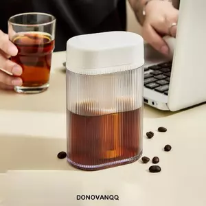 Nồi Cà Phê Pha Lạnh DONOVANQQ, Nắp Kín 300 ML Máy Pha Cà Phê Pha Lạnh, Nhựa Sáng Tạo Chống Rò Rỉ Lưới Mịn Chai Pha Lạnh Quà Tặng