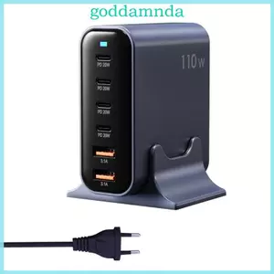 Trạm sạc GODD 110W Đầu sạc du lịch Bộ chuyển đổi đế sạc 6 cổng cho máy tính bảng Điện thoại Laptop Nhiều thiết bị
