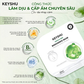1 Hộp Mặt Nạ Sợi Xơ Rau Má Centella Fiber KEYSHU Dưỡng Ẩm, Hỗ Trợ Ngăn Ngừa Lão Hóa 10 Miếng 30ML