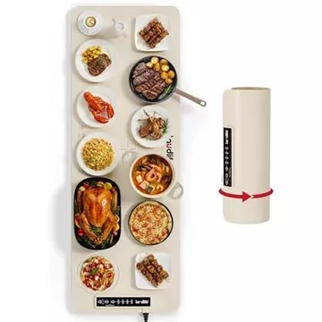 Thảm sưởi ấm thực phẩm 24x16 inch, Khay sưởi ấm điện 7 nhiệt độ, Máy hâm nóng thực phẩm có thể gập lại cho các bữa tiệc, Buffet, Cuộc họp gia đình, Ngày lễ &amp; Sabbath, Khóa trẻ em, Thảm sưởi ấm cho