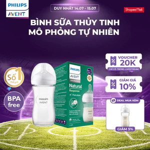 Bình Sữa Thủy Tinh Mô Phỏng Tự Nhiên 120ml/ 240ml Philips Avent Natural Response