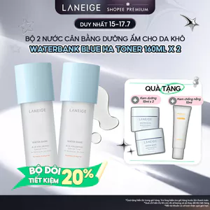 Bộ Toner Dưỡng Ẩm Phục Hồi Bảo Vệ Da Laneige Water Bank Blue HA Toner 160ml x2 Cho Da Thường & Khô