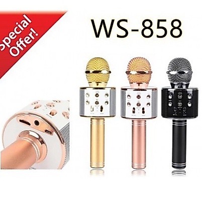 Micro Không Dây BLUETOOTH Tiện Dụng Chất Lượng Cao WS-858 ĐA NĂNG 6 TRONG 1 HÁT KARAOKE - Mic hát karaoke đa năng New - ảnh 7