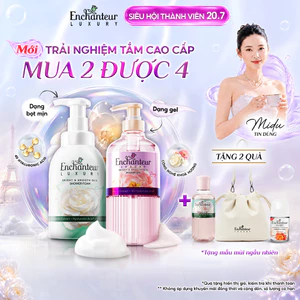 Trải Nghiệm COMBO Tắm Cao Cấp Enchanteur Luxury Dưỡng Da Sáng Mịn Chiết Xuất Hoa Trà/ Hoa Mẫu Đơn + 4D Hyaluronic Acid
