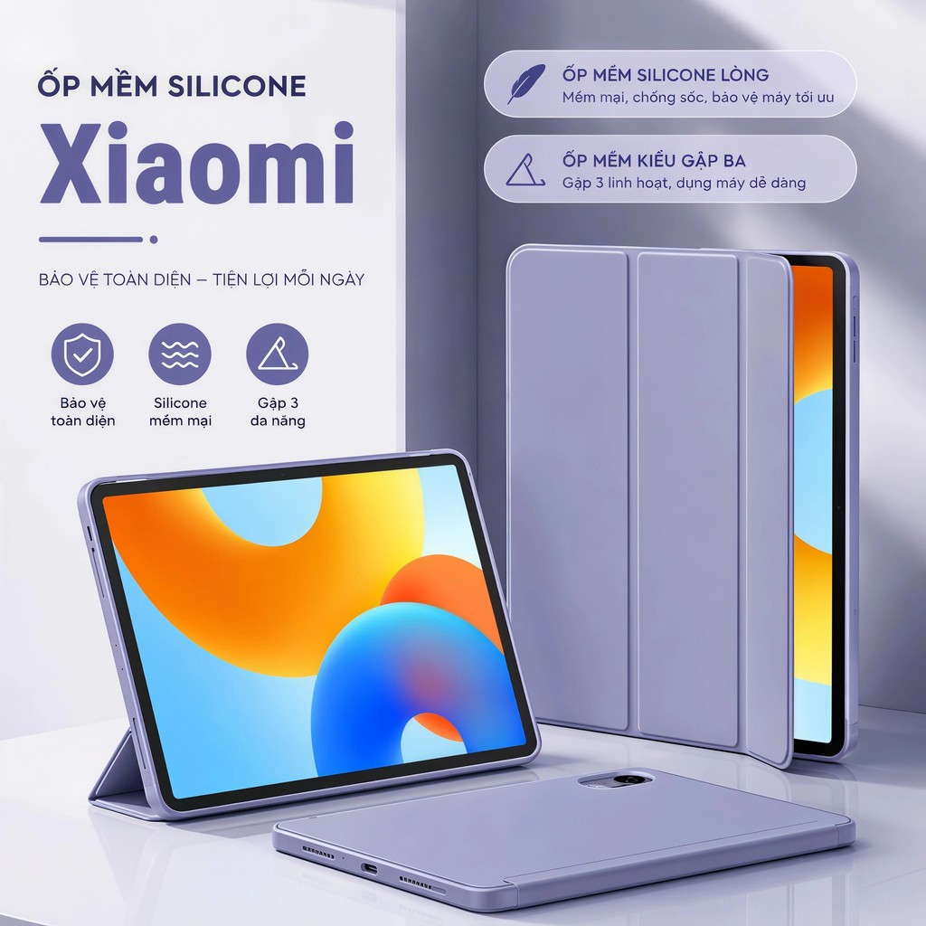 Ốp bảo vệ silicon chống sốc thông minh cho Redmi Pad 2 SE 8.7 11 Redmi Pad 2 Pro 12.1 9.7 Xiaomi Mi Pad 7 6 5