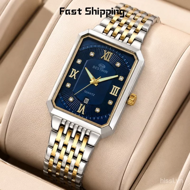 Vận Chuyển Nhanh Đơn Giản Cao Cấp Đồng Hồ Vuông Nam BESTWIN Đồng Hồ Nam Lịch Đồng Hồ Thạch Anh Đồng Hồ Bán Buôn Đồng Hồ Đeo Tay BE71