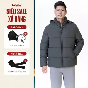 Áo khoác nam mũ rời WAJKBD157M - Áo chần bông ngang 3 lớp, phối họa tiết lót trong cao cấp DGCs