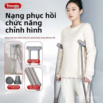 Nạng nách dành cho người già bị gãy xương, nạng nách chống trượt, nạng nách đôi, dụng cụ hỗ trợ đi lại, xe tập đi.