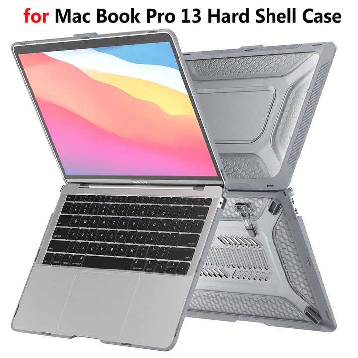Ốp Lưng Laptop Thiết Kế Tổ Ong Trong Suốt Cho Mac Book Pro 13 2017 2018 2019 2020 2022 A1706 A1708 A1989 A2159 A2338 M1 / M2 A2289 A2251 Mẫu Phát Hành A2141 Vỏ Chân Đế