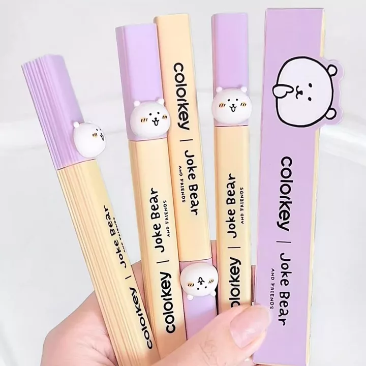 Gấu tự đeo dễ thương ~ Kolaqi Water Mist Lip Gloss Low Saturated Female Air Lip Glaze Solid Lip Gloss Pinch Lip Mud