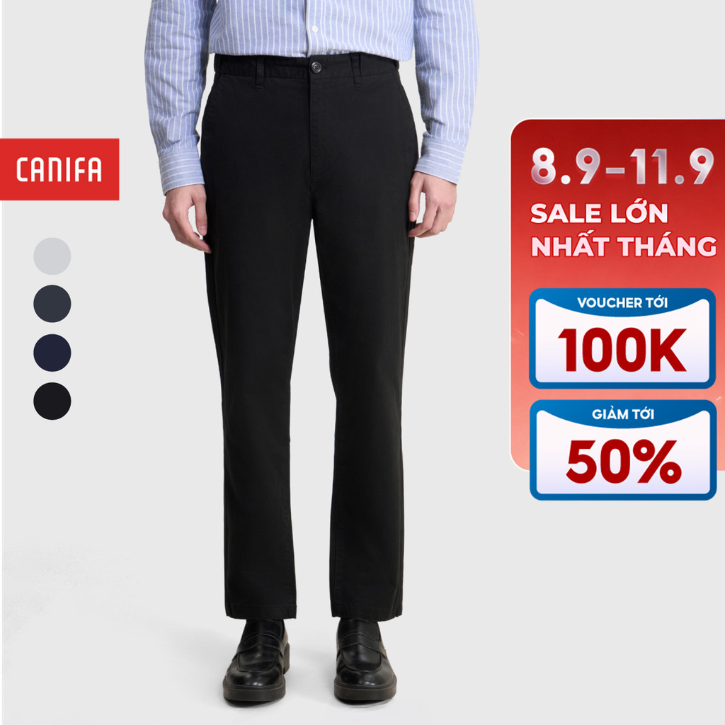 Quần kaki nam CANIFA dáng công sở form suông basic 8BK26A001