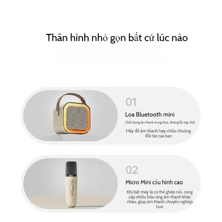 Loa Bluetooth, loa Bluetooth di động có cổng USB, loa Bluetooth không dây tích hợp chức năng hát – 7