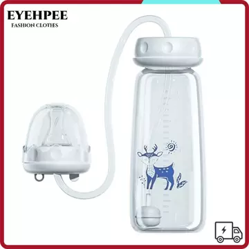 Bình sữa rảnh tay EYEHPEE, Bộ bình sữa bóng trọng lực cổ bình thường, Bình sữa tự ăn 8oz / 240ml sáng tạo với cọ hút Bình trữ sữa cho bé từ 3 tháng tuổi trở lên