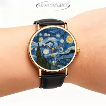 Đồng hồ thạch anh nữ GPIONVS4561, Đồng hồ vẽ dây da thông thường, Đồng hồ quyến rũ Đồng hồ đeo tay nghệ thuật ấn tượng Đồng hồ đeo tay nữ thanh lịch