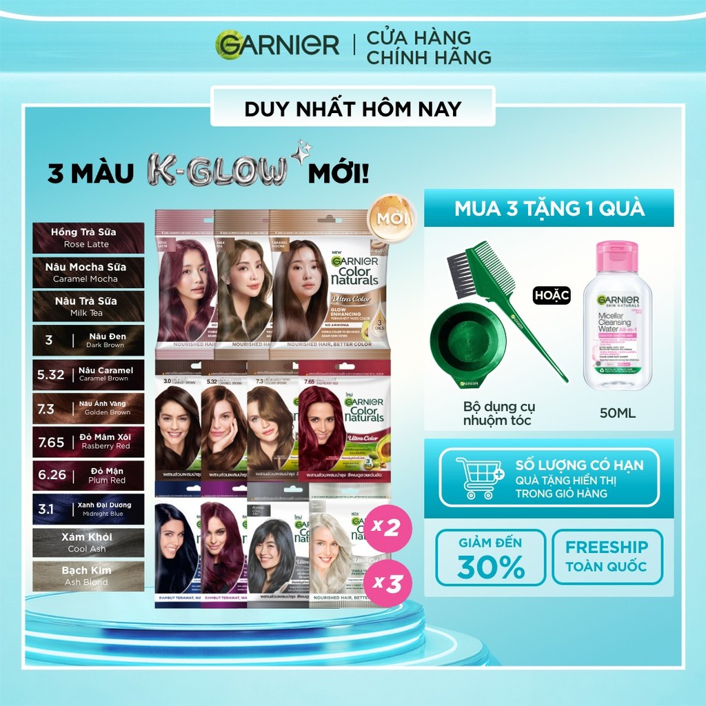 [CÓ MÀU MỚI] Kem Nhuộm Tóc Tại Nhà Màu Thời Trang - Garnier Color Naturals Ultra Colors - 8 Màu Nhuộm Thời Trang