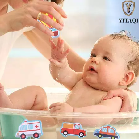 YITAQI Phòng Tắm Chơi Trò Chơi Nước Đồ Chơi, EVA Xe Thuyền Trẻ Em Xếp Hình Đồ Chơi Tắm, Đồ Chơi Nổi Nhận Thức Nổi DIY Miếng Dán Đồ Chơi Hoạt Hình Đồ Chơi Xếp Hình Tắm Cho Bé Trẻ Em