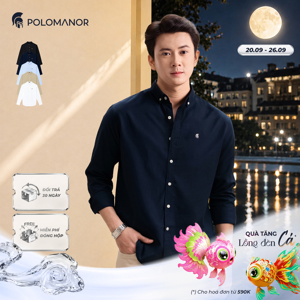 [BEST SELLER] Áo sơ mi nam tay dài OXFORD PREMIUM, BST SMART CASUAL, Cao Cấp, Thanh Lịch - POLOMANOR