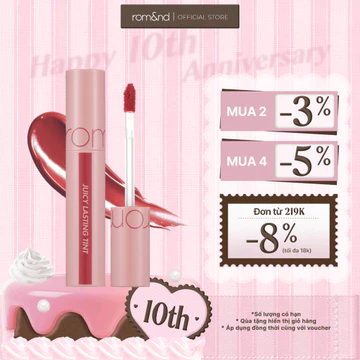 [Rom&nd] [#24 Peeling Angdoo] Son Tint lì cho môi căng mọng Hàn Quốc Romand Juicy Lasting Tint 5.5g