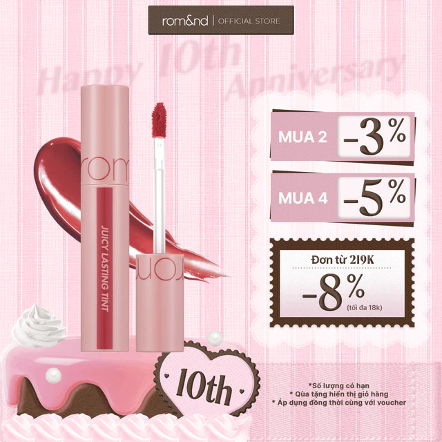 [Rom&nd] [#24 Peeling Angdoo] Son Tint lì cho môi căng mọng Hàn Quốc Romand Juicy Lasting Tint 5.5g