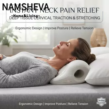 Gối hỗ trợ cổ tử cung NAMSHEVA, Thiết kế bấm huyệt Gối Massage cổ đa năng, Gối Massage cổ hình chữ C mềm Chất liệu EVA Gối thư giãn vai Sử dụng tại nhà