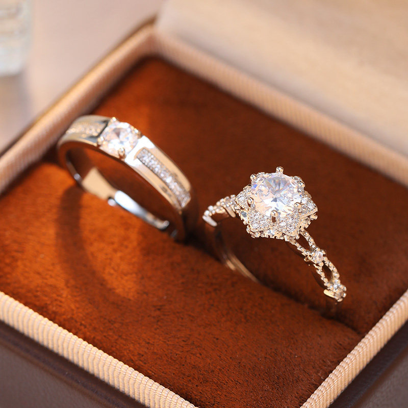 Moissanite Wedding Ring, adjustable by tb059