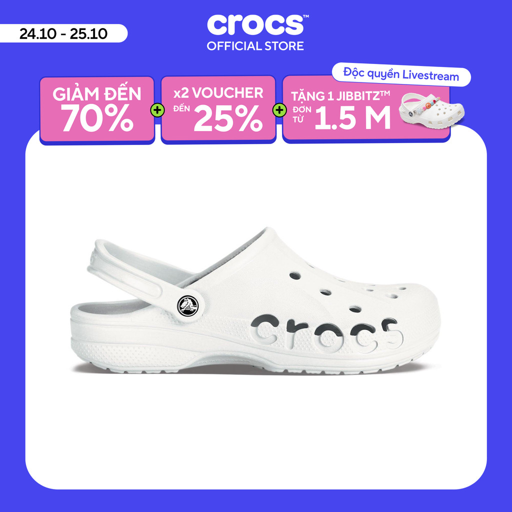 Giày Clog Unisex Crocs Baya - White - 10126-100