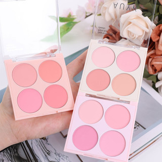 Phấn má hồng mờ 4 màu - Sắc thái xanh đào hồng để trang điểm mềm mại Hàn Quốc bão hòa
