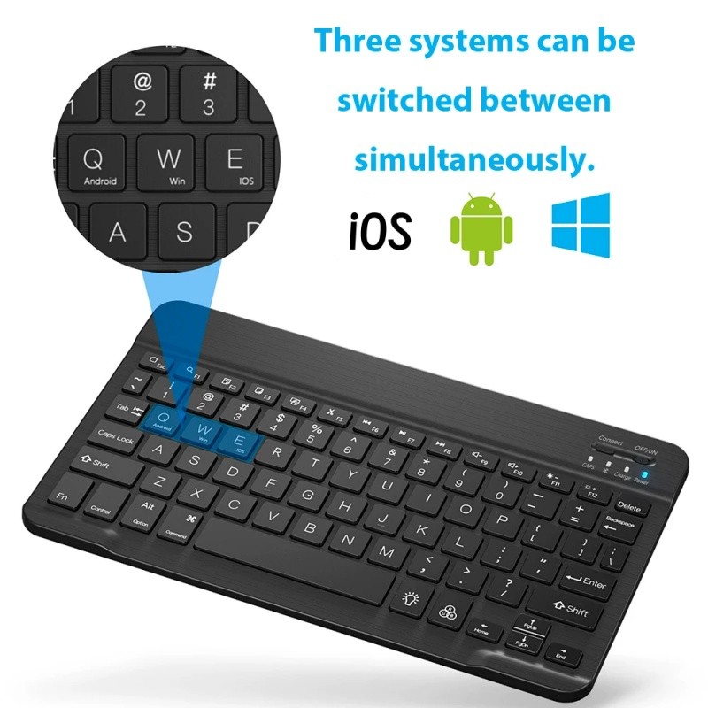 Bàn phím Bluetooth không dây đa năng Mini 10 Inch Bộ chuột không dây cho Android / ios / iPad 11th A16 Tấm lót máy tính bảng thứ 10