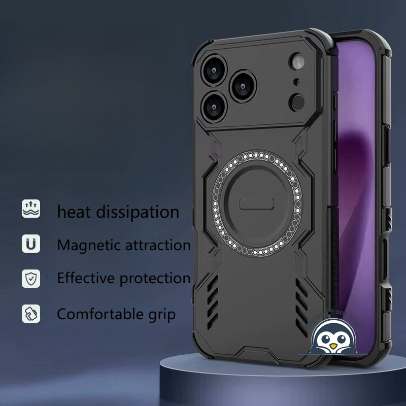 Vỏ Điện Thoại Từ Tính Tản Nhiệt Giáp Cho Samsung Galaxy A17 A16 A36 A07 A06 A35 A26 A25 A23 A15 M15 F15 A05 M36 5G 4G Vỏ Đơn Giản Phong Cách Mech Kinh Doanh Vỏ Chống Sốc